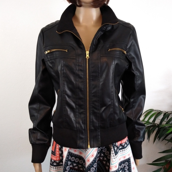 Miss London Jackets & Blazers - Miss London Faux Leather Jacket